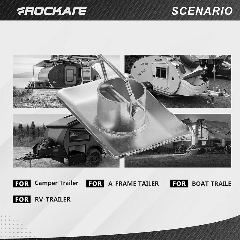 rockane Trailer Jack Foot Plate 5000lbs Capacity with Pin Base for Boat Hitch Camper,A-Frame Boat, RV - Removable Trailer Foot Plate - Image 4